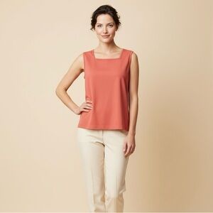 Elegant Sleeveless Coral Tank Top
